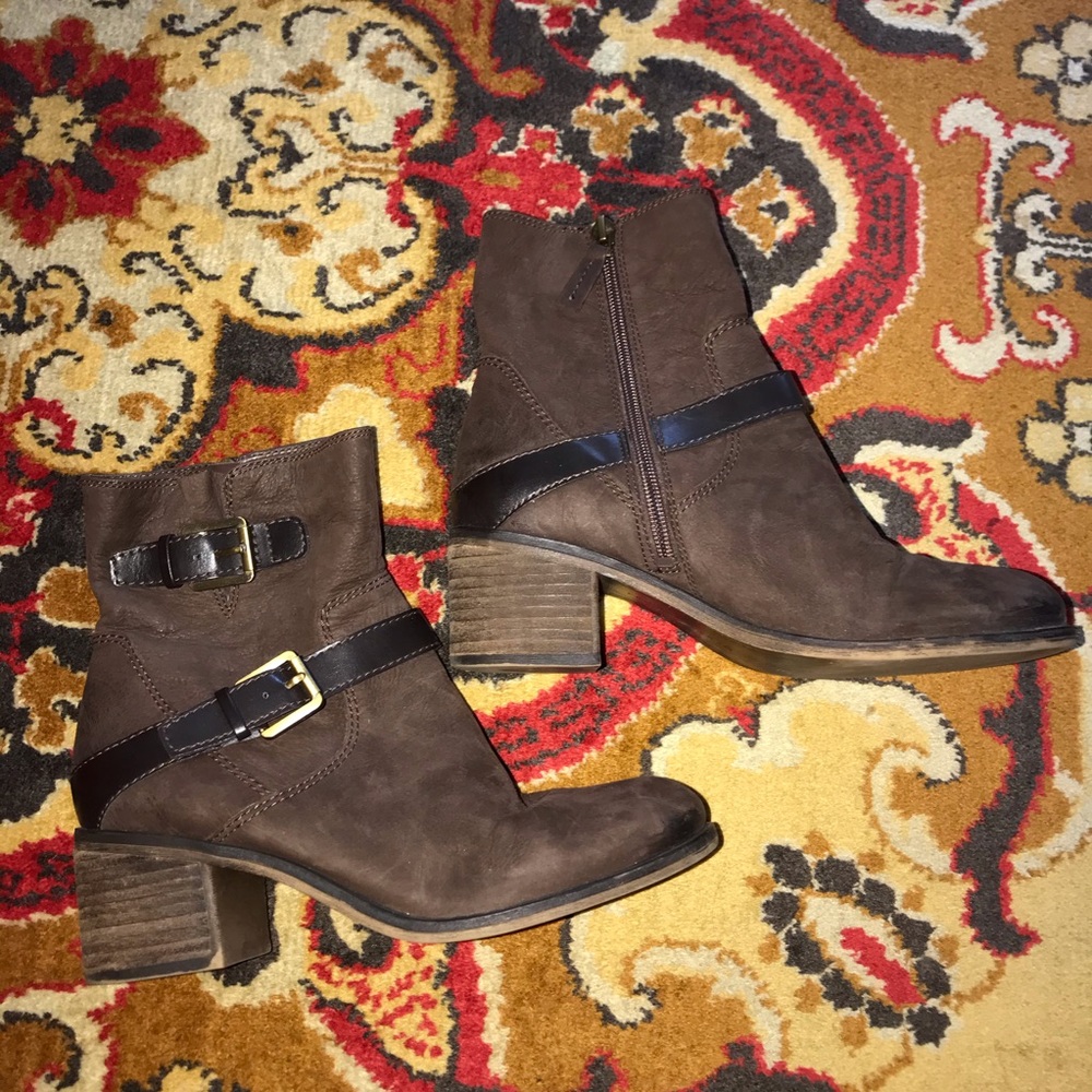Franco Sarto Brown leather ankle boots